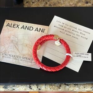 Alex and Ani Red Braided Bracelet